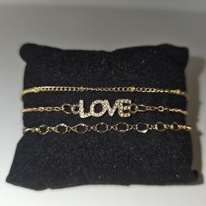 Golden Love Bracelet Set Of 3